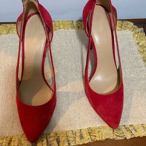 MICHAEL Michael Kors Red Suede Pointed Pumps